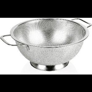 Roestvrijstalen zeef met handgrepen voor de keuken - Vaatwasserbestendige pastazeef - Duurzame zeef van 22,5 cm.