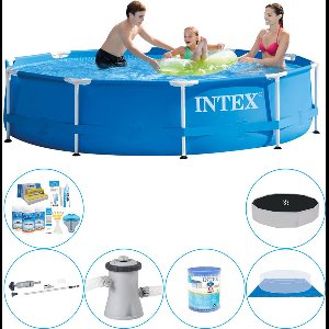 Zwembad Combinatie Pakket -  Metal Frame Rond 305x76 cm