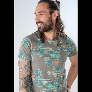 DEELUXE T-shirt met palmbomenZONIA Light Khaki