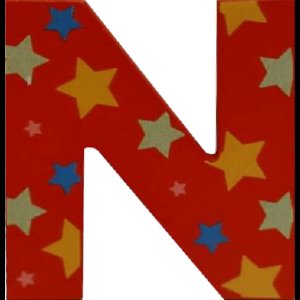 Decoratieletter - N - Hout - 7cm - Rood