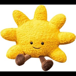 Smiley Pluche zonnekussen, bloemvormig kussen, bloemvormig stoelkussen, vloerkussen, cartoon-weerspeelgoed, zon, pluche pop, kinderkamer, thuis, bank, decoratie, 31 cm