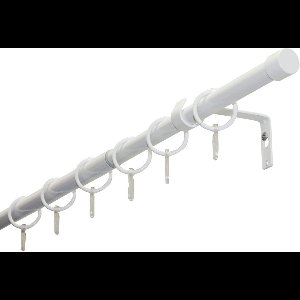 GARDINIA Gordijnroedeset Cap, 1-spoor, Ø 19/16 mm, Gordijnroede, Tweezijdig uitschuifbaar, 180-310 cm, Wit