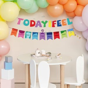 Today I Feel Banner, Funny Emotion Banner Feelings Theme Banner All Tense Today I Feel Decoration Banner Perfect Decoration for Home Fireplace Wall Door Window Parties