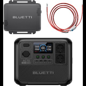 BLUETTI AC70 768Wh Portable Powerstation-Powerbank LiFePO4-Zonnegenerator met 2 1000W AC-Uitgangen- 100W Type-C- Batterijback-up met 560W Charger 1. Voor Autoritten, Off-grid, Stroomuitval, Kamperen, camperen, wandelen, noodgevallen