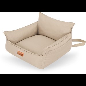 Voorstoel Honden Autostoel Mand – DogSeat Nova Cruise ® – Beige Oxford – Voor Kleine Honden – Met veiligheidsriem, gesp en gordel slot – Voorstoel & Achterbank – Waterafstotend & Krasbestendig – Luxe Autostoel Hond – Machinewasbaar