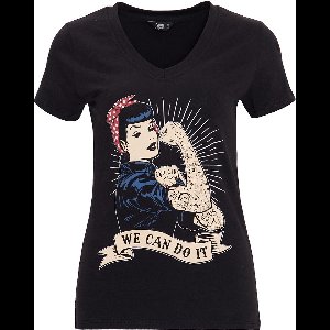 Queen Kerosin We Can Do It Dames T-shirt - zwart - S