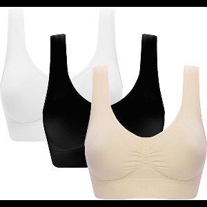 Set Van 3 Naadloze Dames Comfort BH’s Zonder Beugel – Sport, Yoga En Slaap BH Met Verwijderbare Pads (S-6XL)