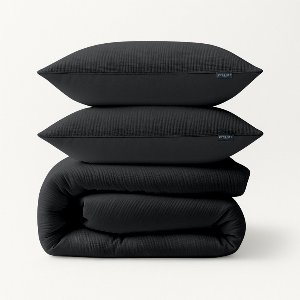 Zydante® Dekbedovertrekset Mousseline Micro 200x220 - Donkergrijs - met 2 Kussenslopen