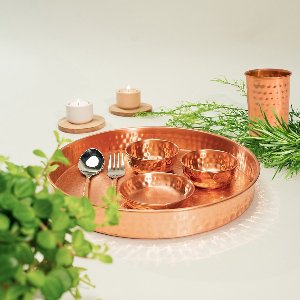 Puur koperen Thali eetgerei set