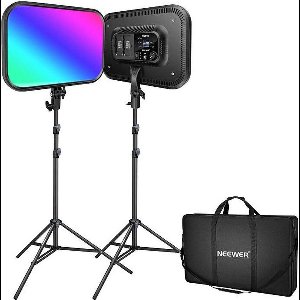 Neewer RGB168 Rgb Led Studio Kit, Twee 18,3" 60W 2500-8500K RGB Led Lampen + Statieven