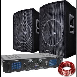 DJ luidspreker en versterker combinatie 700W