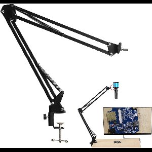 Inovra Plus - Verstelbare microscooparmstandaard voor 40mm lens - Opvouwbare metalen microscoophouder - Flexibele industriële camerahouder met zoekwoorden microscoop en camera