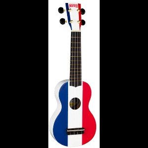 Mahalo U/FRANCE Franse Vlag Print Sopraan ukulele incl. tas