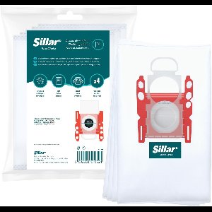 Sillar Stofzuigerzakken synthetisch - anti-allergeen - 4 filterlagen - vervanging voor BBZ41FGALL/ 17000940 /17003048 - geschikt voor stofzuigers Bosch GL20 GL30 GL45 Serie 2 4 6 8 Compaxx, Siemens - 4 stuks