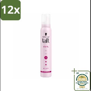 Taft - Haarmousse - Curl 3 - Gedefinieerde krullen - 200 ml - Voordeelverpakking - 12 stuks - Krullen fixeren - Haarstyling