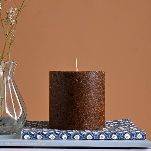 Lavender Rosemary Marble Pillar Candle – Square Luxe Sandstone