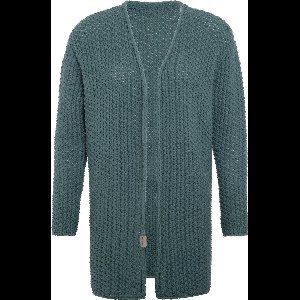 Knit Factory Carry Gebreid Dames Vest - Grof gebreid dames vest - Groene cardigan - Damesvest gemaak uit 30% wol en 70% acryl - Laurel - 40/42