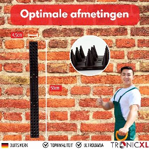 TronicXL 20 stuks vogel spikes - 50 cm bescherming tegen diefstal + dierenafweer - duivenpinnen - 10m - bruin