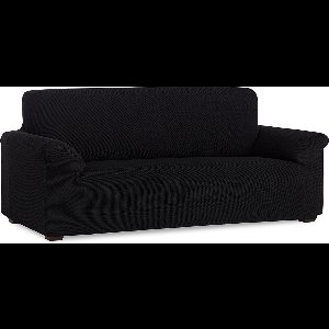 Bankhoes Milan 130cm tot 180cm breed - Zwart - Belmarti® Premium kwaliteit bankhoezen - Stretch - Antistatisch - Ademend katoen