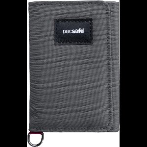 Pacsafe Portemonnee - 11.5 x 8 x 1.8 cm - Pasjeshouder - RFID-beveiligd - Scanvak - Recycled polyester - Lichtgewicht - Veelzijdig - Grijs