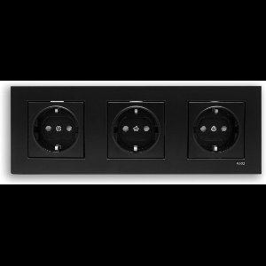 Wandcontactdoos Stopcontact Inbouw Panasonic Viko--Zwart-Randaarde-Compleet