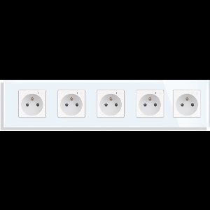 SmartinHuis - Vijfvoudig stopcontact - Penaarde - (energiemonitoring) - Wit - Kristalglas