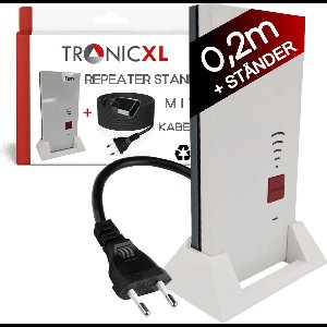 TronicXL repeater standaard met kabelverlenging 0,2m geschikt voor Fritz Repeater 2400 1160 1750e AVM Fritz! – WLAN Houder - stand (0,2 m Kabel + standaard)