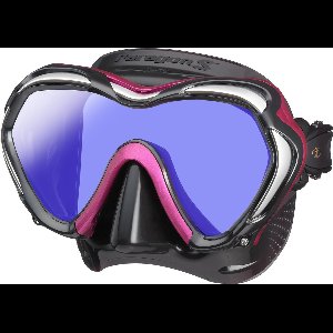 TUSA Paragon S – Premium duikmasker met single lens, hoge weerstand, CrystalView-lens met UV420 en antireflecterende behandeling, helder zicht en comfortabel draagcomfort – Zwart/Rose Pink – M1007SQB RPA