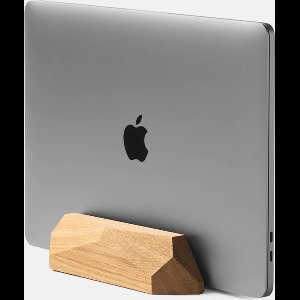 Oakywood Laptop Dock - Massief Eiken - Echt Hout Verticale MacBook/Laptop Standaard - Clean Desk Design