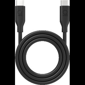 Qware - USB C to USB C - Kabel - Cable - Fast charge - Snel laden - 1 meter - Siliconen - Knoop vrij - Extra flexibel - Zwart