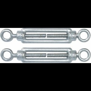AMIG Spanschroeven/draadspanner met oog/oog - 2x - 11cm - verzinkt staal - 120kg - M6 schroefdraad