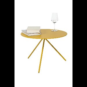 Lourens Fisher Mom Bijzettafel - Geel - Metaal - ∅50x35 cm