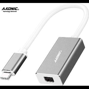 Usb C Naar Mini Displayport Adapter | Usb-C to DP | 4K 60HZ | Compatible Apple Macbook Pro | Chromebook | IMAC | Surface | XPS |  Zilver | A-KONIC©