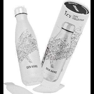 IZY Drinkfles - Den Haag - Inclusief donatie - Waterfles - Thermosbeker - RVS - 12 uur lang warm - 500 ml
