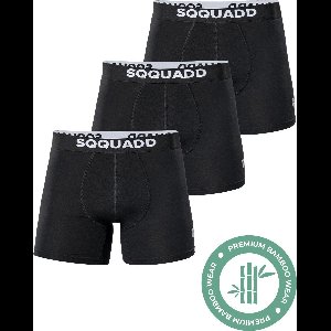 SQQUADD® Bamboe Ondergoed Heren - 3-pack Boxershorts - Maat S - Comfort en Kwaliteit - Voor Mannen - Bamboo - Zwart