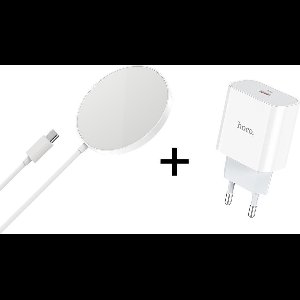 Draadloze oplader + USB-C Adapter iPhone 12 - Geschikt voor Apple Iphone 12 Mini/Pro/Pro Max - Draadloze oplader - Iphone 12 lader