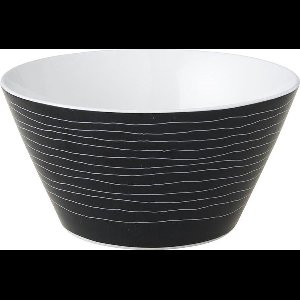 Dutch Rose Zwart-Wit Kom 14 Witte Strepen