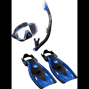 TUSA Snorkelset Visio Tri-Ex Travel Set - Volwassenen Blauw L (40-46)