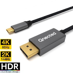Qnected USB-C naar DisplayPort Kabel 2 meter - 4K 60Hz Ultra HD - Graphite Grey