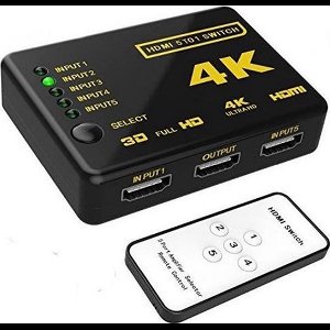 HDMI Switch 5 Poorts met Afstandsbediening Ultra HD 4K 3D