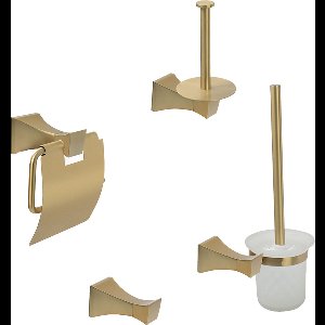 Mawialux 4-delig toiletaccessoire set - Aux - goud