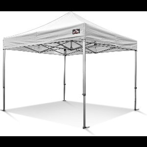 Easy Up Partytent - Professionele Vouwtent - 3x3 Pro 50 mm Aluminium met  All Season Ribstop PVC Doek wit Inclusief gratis transporttas op wielen en spanbandenset met haringen