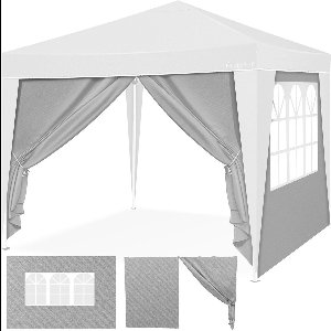 KESSER 2x zijpanelen voor paviljoen 3x3 met ritssluiting en 3-delig zijraam zijn bijzonder waterafstotend en duurzaam, inclusief bevestigingsbanden voor het terugbinden.