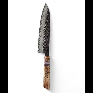 Japans Chefmes van 67-laags Damascusstaal – Professioneel Koksmes voor Precisie en Kracht – Spalted Maple & G10 Handvat – Luxe Giftbox – KAAMUT®