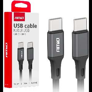 AMiO USB-C naar USB-C Kabel 60W 100cm FullLINK - Hoogwaardige Snellader Oplaadkabel Snoer
