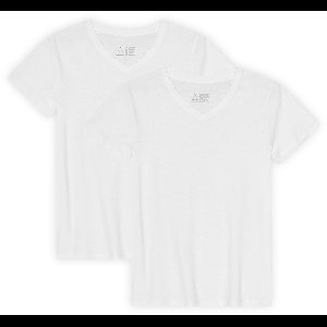 DANISH ENDURANCE T-Shirt - V-Hals - Dames - Wit - 2-pack - Maat XL