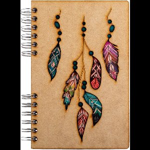 KOMONI - Duurzaam houten Schetsboek - Gerecycled papier - Navulbaar - A6 - Blanco -   Dromenvanger