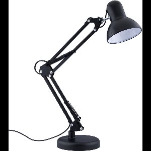 LED Bureaulamp - Maxorit Rety - E27 Fitting - Verstelbaar - Retro - Klassiek - Rond - Mat Zwart