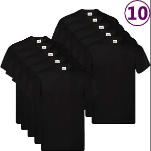 Fruit of the Loom T-shirts Original 10 st L katoen zwart