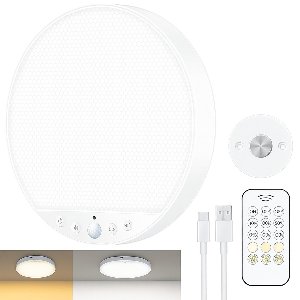 Sounix Plafondlamp met bewegingssensor - 8W - Afstandsbediening - 158 LED plafonniere - USB-opladen - Ronde - Wit